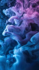 Poster - Colorful smoke forming abstract shapes on black background