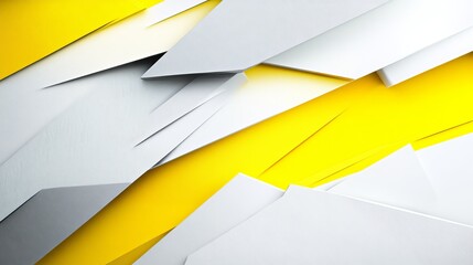 Poster - Stylish abstract background with a contemporary design in yellow, gray, and white, showcasing geometric patterns ideal for modern decor, branding, and art applications