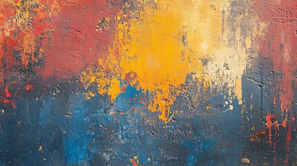 Poster - vibrant painted concrete background with colorful abstract patterns and textures, perfect for creati