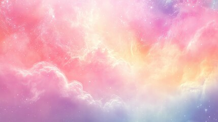 Wall Mural - vibrant pastel galaxy patterned background illustration featuring swirls of soft pink, lavender, and