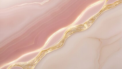 Pink Marble with Gold Veins