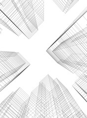 Wall Mural - abstract city architecture vector 3d illustration