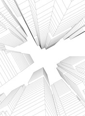 Wall Mural - abstract city architecture vector 3d illustration