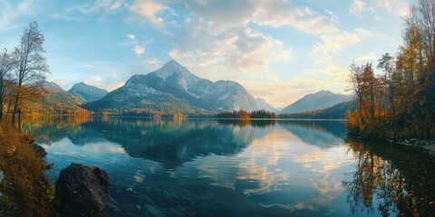 Wall Mural - mountain lake landscape