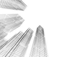 Wall Mural - abstract city architecture vector 3d illustration