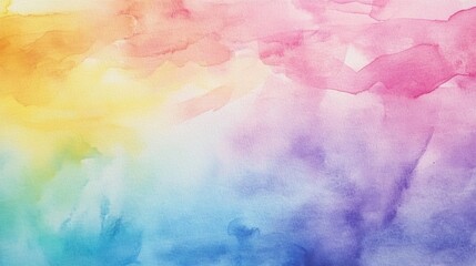 Poster - abstract pastel watercolor background featuring a vibrant rainbow pattern, soft watercolor texture, 