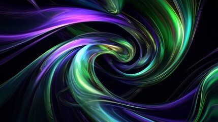 Wall Mural - abstract swirls of light forming a colorful vortex on black background