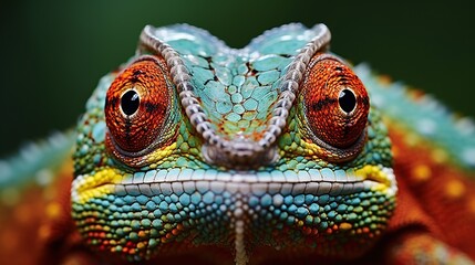 Wall Mural - Close-Up of a Vibrant Chameleon