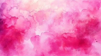 Poster - Vibrant pink watercolor painting background with soft blending shades, perfect for artistic designs, invitations, stationery, and creative projects requiring a touch of elegance and playfulness
