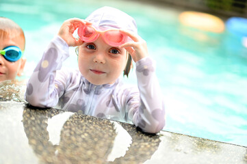 girl in swimming pool