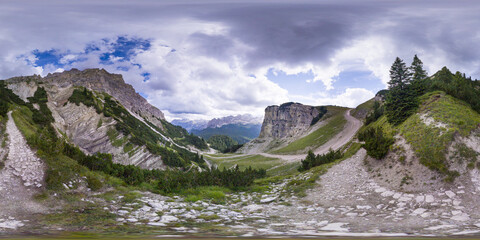 View from hiking near Cristallo mountain - Italy - 360 degree photo