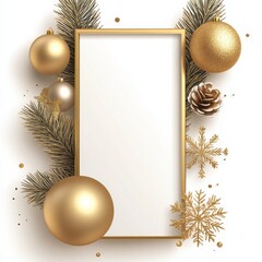 Wall Mural - **merry christmas and happy new year holiday white banner illustration. xmas design with realistic 3