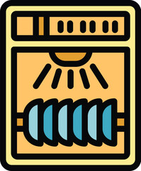 Poster - Electric oven drying wet plates with a heating element and fan for fast and efficient drying
