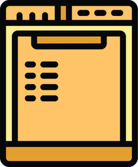 Poster - Simple outline icon of a dishwasher with a visible washing program, suitable for websites or apps related to household appliances
