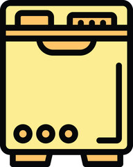 Poster - Simple icon depicting a modern dishwasher, perfect for representing the concept of cleaning dishes in a kitchen