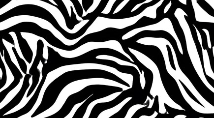 Wall Mural - zebra print black white pattern for textile fashion design african style