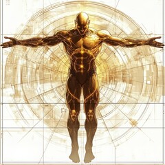 Poster - Anatomic Vitruvian Man concept