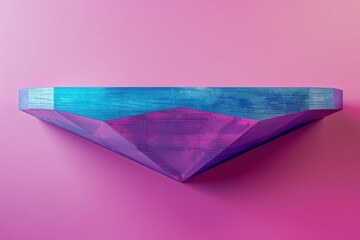 Poster - Colorful geometric diamond shape against a pink background showcasing vibrant hues and sharp angles