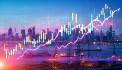 Wall Mural - Oil Price Trends: Analyzing Economic Shifts Through Time with Digital Graph Visualizations