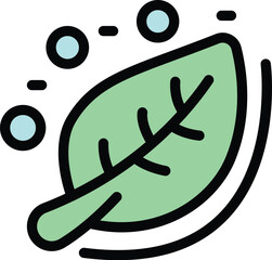 Poster - Green leaf absorbing oxygen bubbles, representing concepts like photosynthesis, nature, and freshness