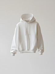 Wall Mural - A white hoodie sweatshirt mock up, isolated on white background