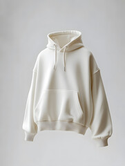 Wall Mural - A white hoodie sweatshirt mock up, isolated on white background