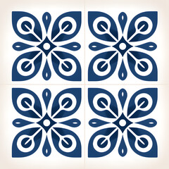 Vintage Floor Tile geometric design with ornamental element. Traditional Portuguese azulejo motifs.