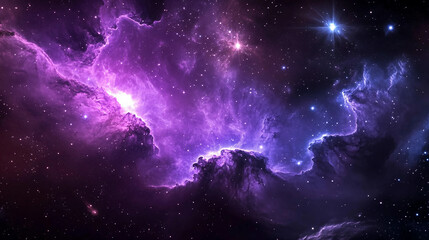 Wall Mural - stunning purple nebula in deep space with bright stars and cosmic clouds. captivating outer space sc