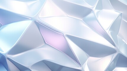 Wall Mural - abstract geometric pattern with iridescent blue and white triangles