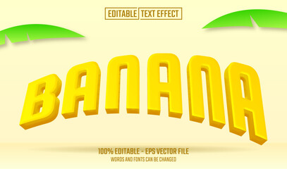 Wall Mural - banana editable text effect