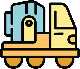 Poster - Concrete mixer truck delivering building material for construction works
