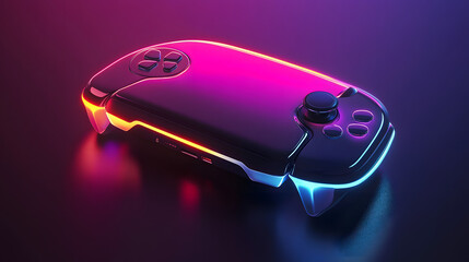 Futuristic Gaming Controller with Neon Lights