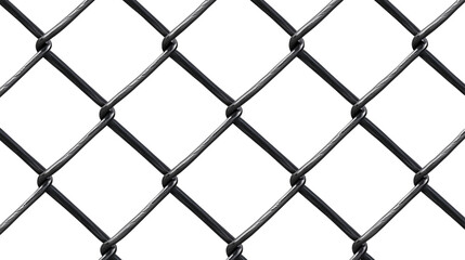  black chain wire link fence pattern isolated on transparent background, , clipping paths for design and decoration