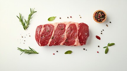 A tenderloin of raw beef, perfectly cut, displayed on a clean white background, showcasing the premium quality of the meat.