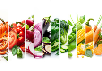 Wall Mural - Vegetable Mix Stripes Abstract Background.