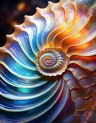 Abstract spiral pattern in the form of a sea shell. Computer generated graphics.