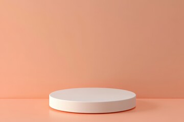 Sticker - Minimalist White Platform on Peach Background