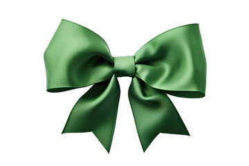 Wall Mural - green gift ribbon bow knot isolated on white or transparent png