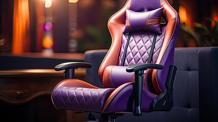 Poster - Closeup of a gaming chair in an intense position,  HD 8K wallpaper Stock Photographic Image 