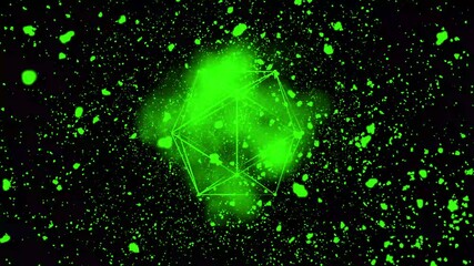 Aufkleber - 3Dimention vector illustration. Cyber network connection structure in the form of a cube. Technology connect big data. Science background. Abstract geometric 3D objects.