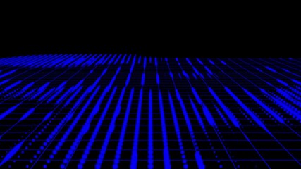 Aufkleber - Abstract colorful dance floor background texture. Abstract grid background with points. Digital futuristic backdrop. Big data visualization. 3D rendering.