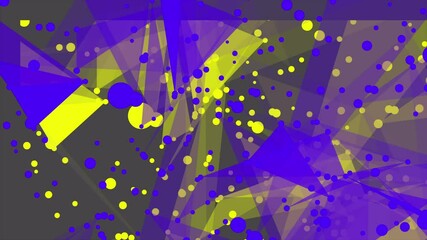 Aufkleber - Dark blue, yellow vector plexus backdrop with chaotic shapes. Colorful abstract forms with gradient in simple style. Modern design for your ads. 3d rendering