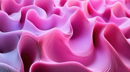 Aufkleber - 3D depiction of undulating pink forms conveying a feeling of depth and dynamic motion