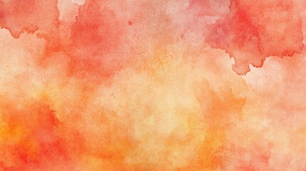 Aufkleber - Abstract watercolor texture with orange and red hues featuring a scratched paper effect ideal for background use