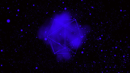 Aufkleber - 3Dimention vector illustration. Cyber network connection structure in the form of a cube. Technology connect big data. Science background. Abstract geometric 3D objects.