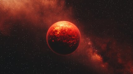 Aufkleber - Stunning red planet in the vast cosmos Concept of a journey to an extraordinary world The crimson orb in a star filled sky
