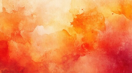 Aufkleber - Abstract watercolor texture with orange and red hues featuring a scratched paper effect ideal for background use