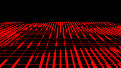 Aufkleber - Abstract Technology Grid Background of an abstract minimal cyberspace grid background. abstract colorful dance floor background texture. 3D rendering.