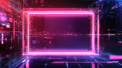 Aufkleber - Engaging Holographic Frame with an Illuminated Sci Fi Design Background for Creative Digital Art Projects