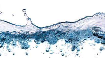 Aufkleber - Water waves with bubbles isolated against a white backdrop